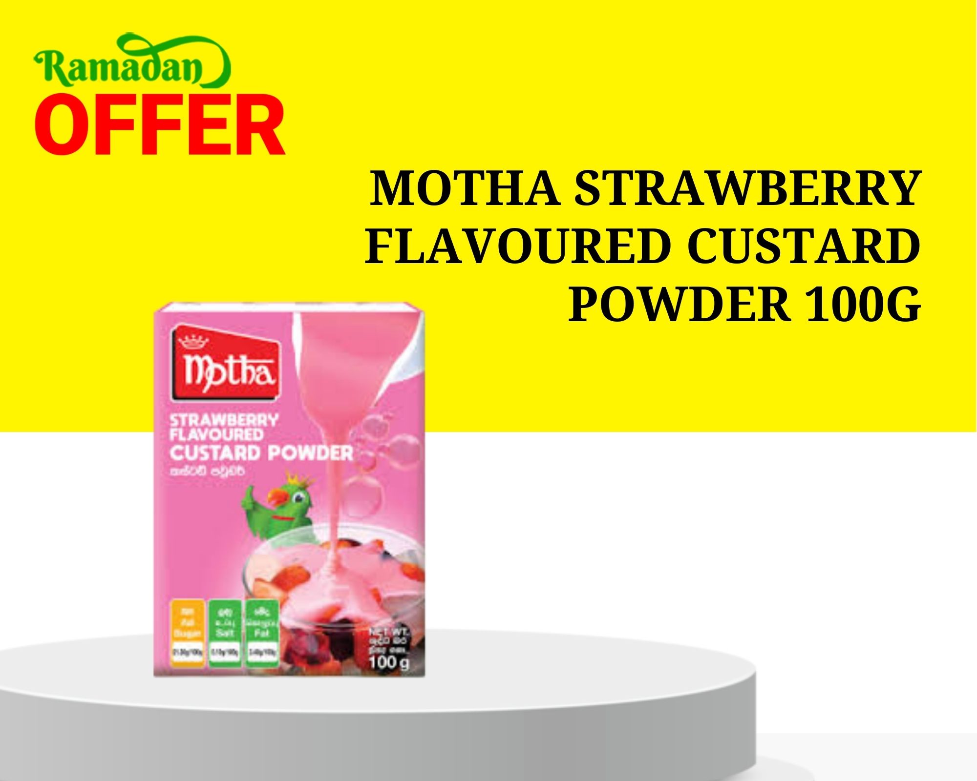 MOTHA STRAWBERRY FLAVOURED CUSTARD POWDER 100G