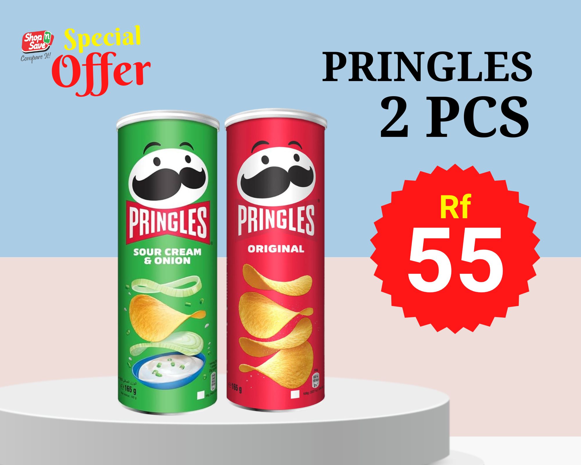 PROMOTION PRINGLES POTATO CHIPS 2PCS PACK